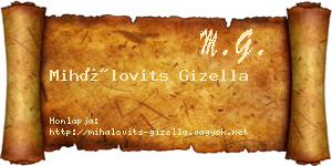 Mihálovits Gizella névjegykártya